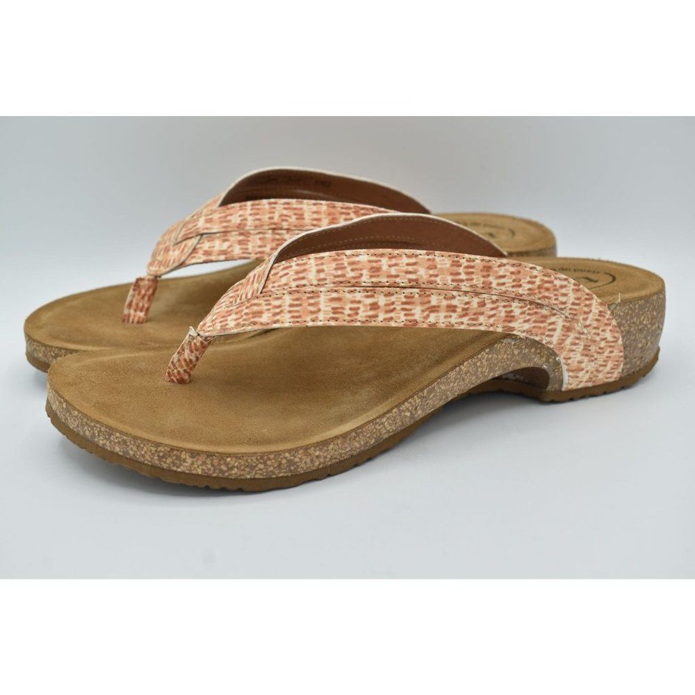 Taos Footwear Women EU 41 US 10-10.5 Terracotta Multi Link Slip On Thong Sandals